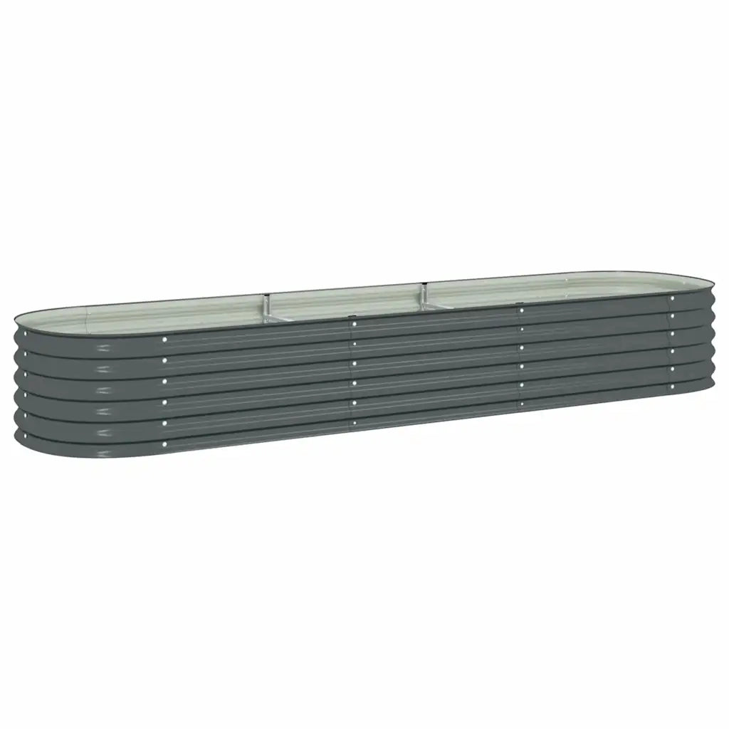 Letto Rialzato Giardino 320x80x44 cm in Acciaio Zincato Grigio 45527