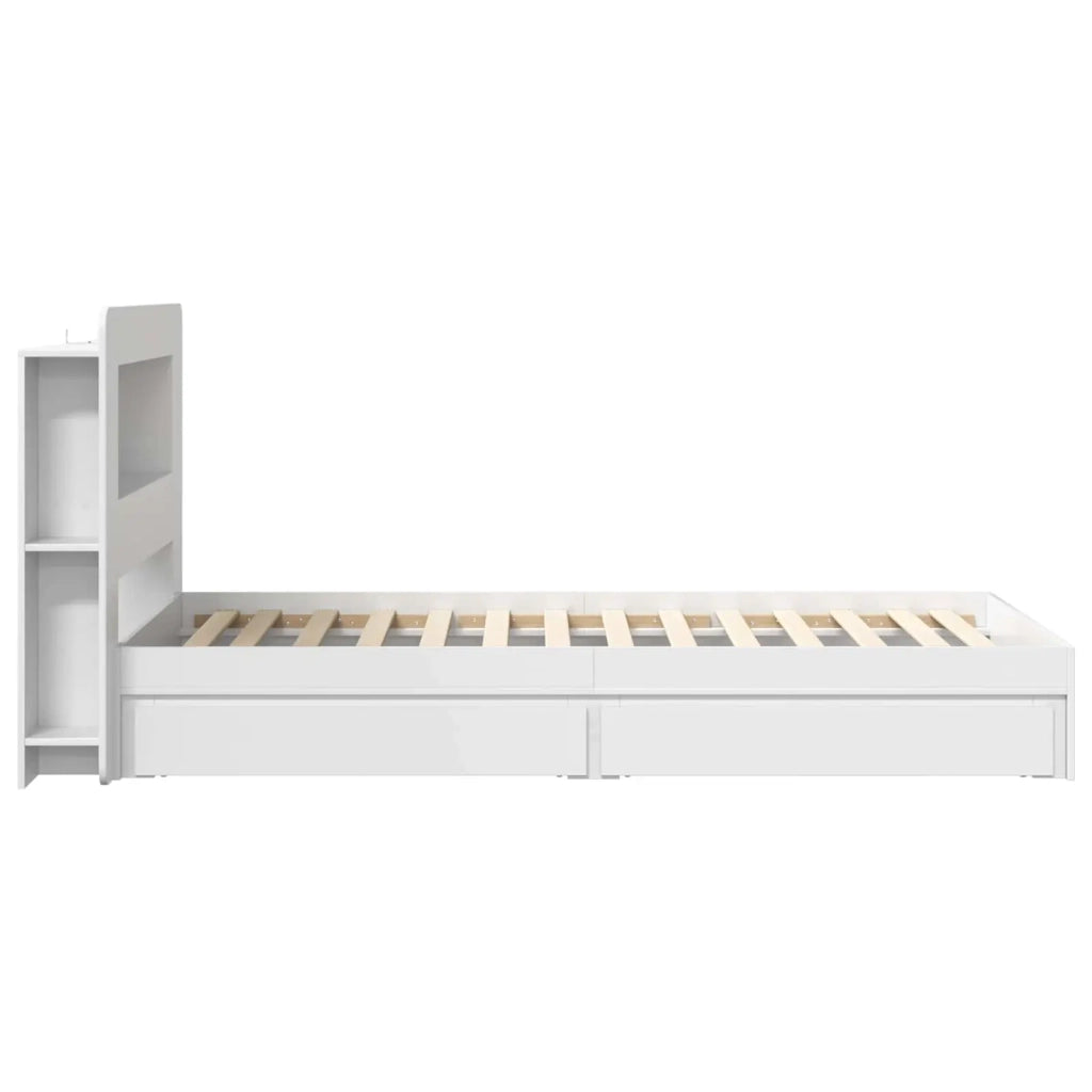 Telaio del letto con storage con cassetto Bianco 80 x 200 cm 3433623