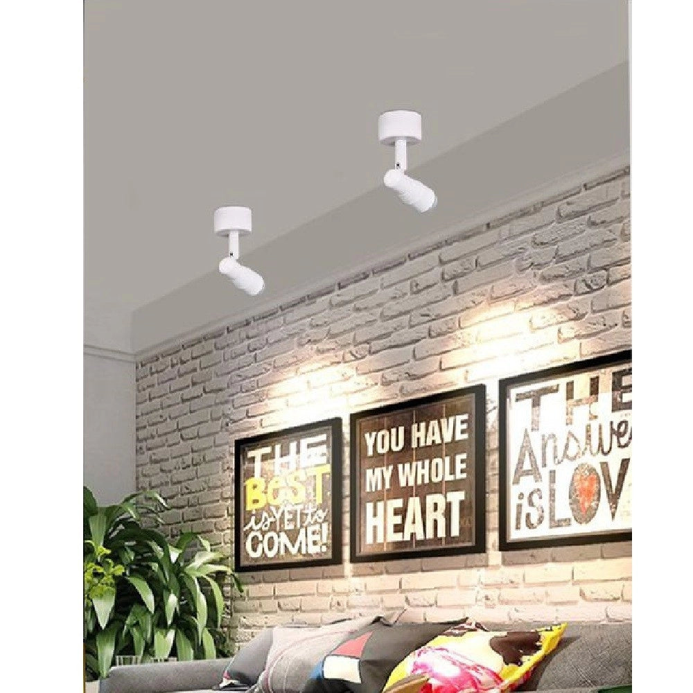 Trade Shop - Faretto Applique Led Orientabile 3w A Soffitto Parete Vari Toni Luce Bianco F07b -