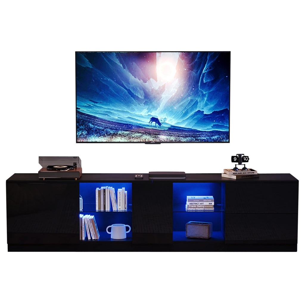 Mobile TV 160 x 40 x 52 cm nero – LED, 2 cassetti e anta