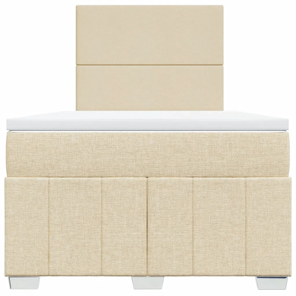 Giroletto a Molle con Materasso Crema 120x200 cm in Tessuto