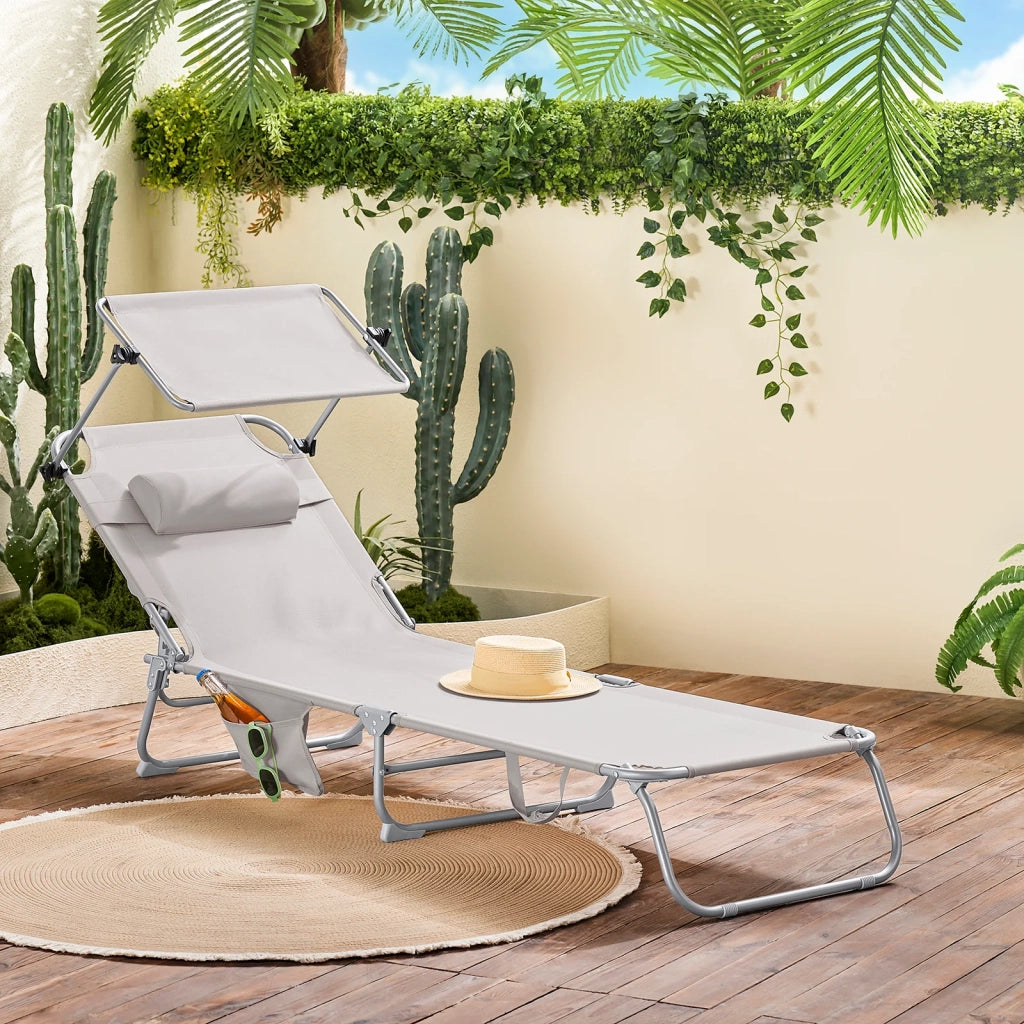 SoBuy Lettino prendisole pieghevole con tettuccio 63x215x30cm OGS48-MI