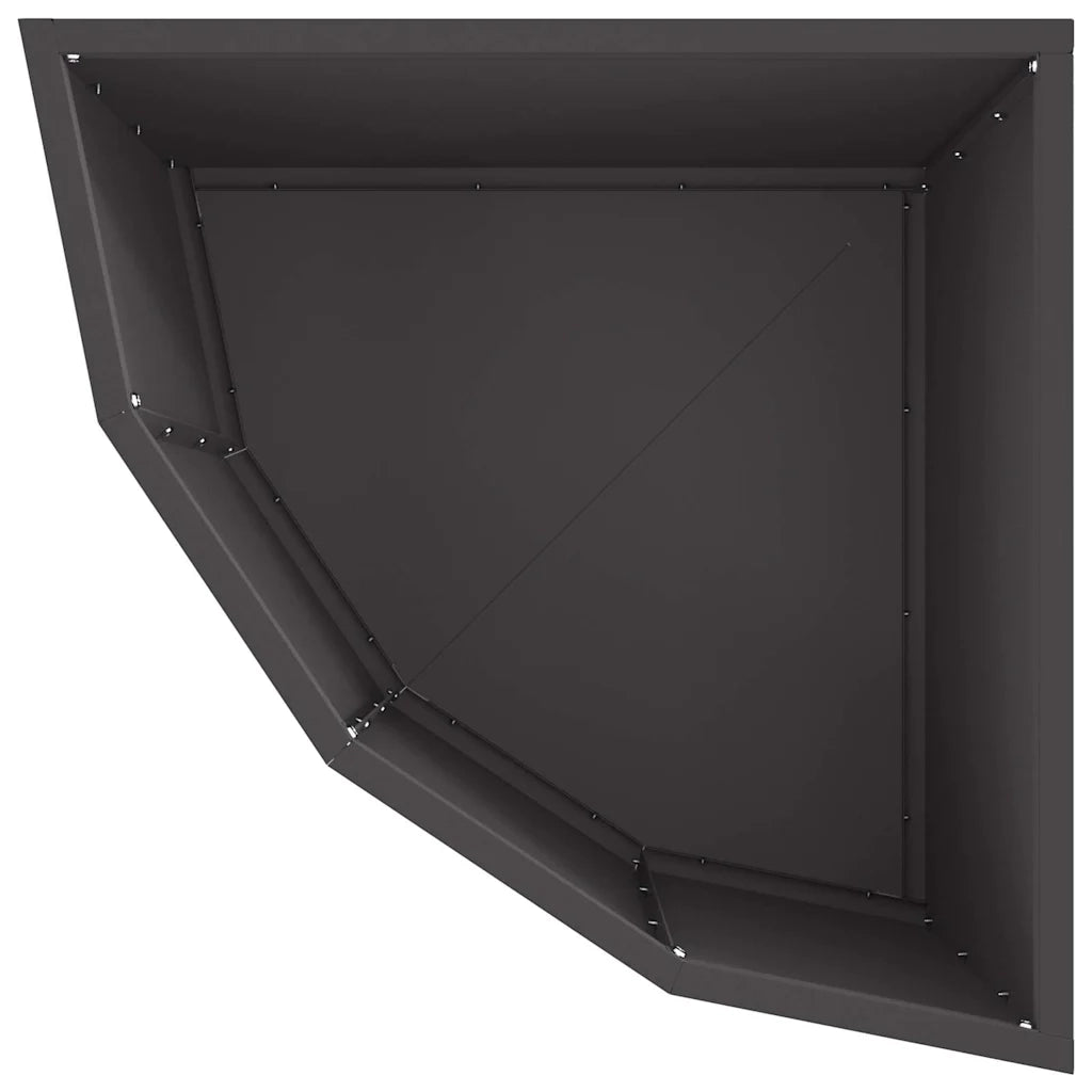 Fioriere | Cassetta per fiori | Vaso d'angolo Nero 45 x 45 x 35 cm Acciaio