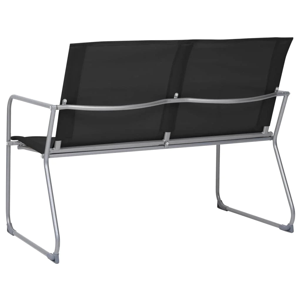 Set di mobili da giardino mobili da esterno set da 4 pezzi tessuto e acciaio nero 02_0016281
