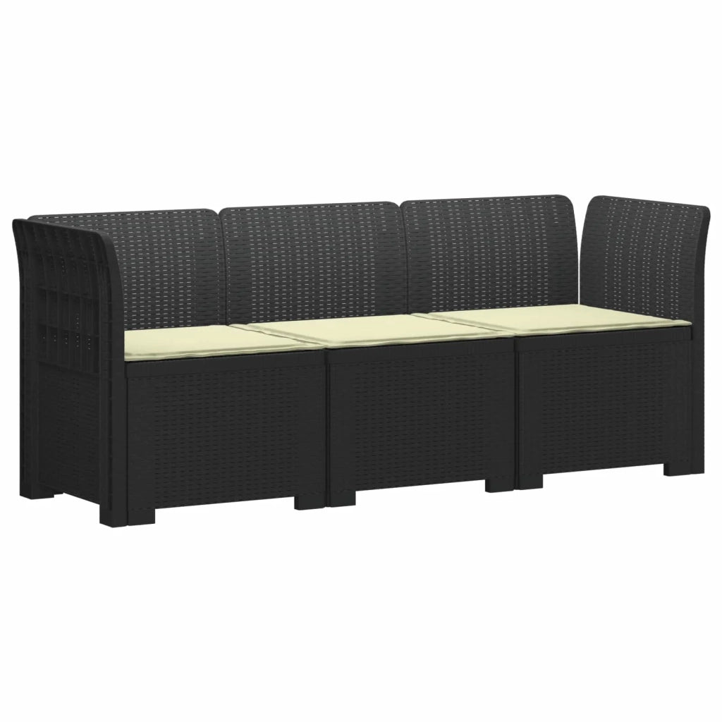 Divano da giardino 3 posti con cuscini in look rattan PP 3443818