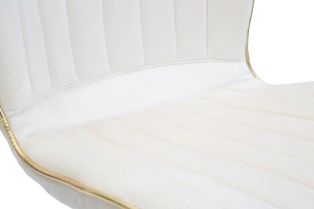 Set 2 Sedie Paris Space Crema e Oro 46x58x77 cm in Legno e Ferro