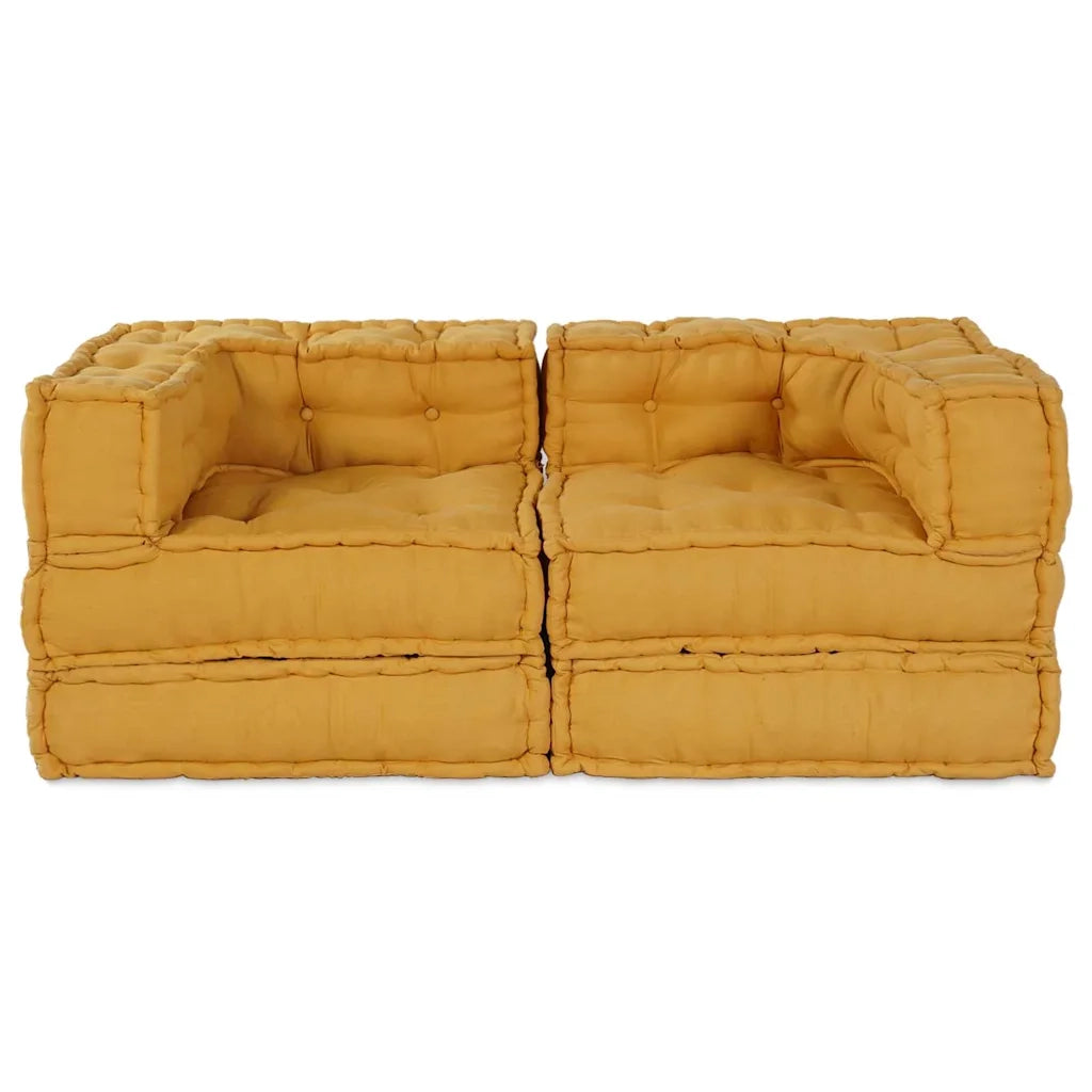 vidaXL Cuscino 2 pcs Giallo 70 x 70 x 54 cm Poliestere