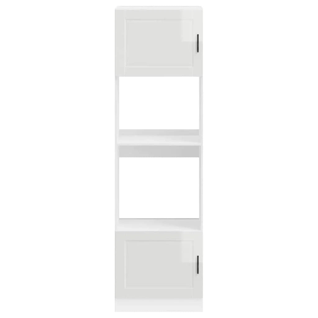 Set di 2 mobili forno di design salvaspazio 60 x 57 x 207 cm con piedini regolabili in legno ingegnerizzato bianco lucido 02_0055718