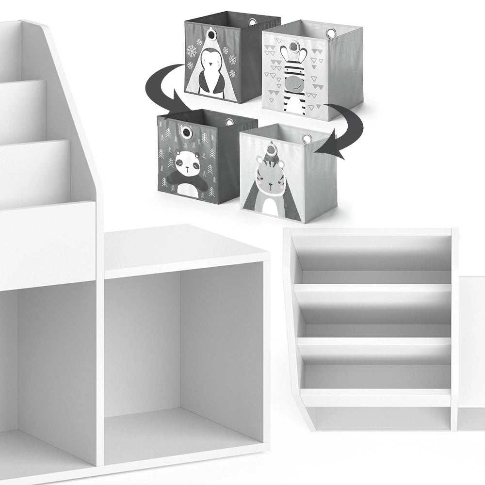 Vicco Libreria bambini Bianco 30.9 x 79 cm Mini, con 2 scatole pieghevoli opt.5