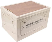 Cassa di stoccaggio 50L - Opvouwbaar - Copertura in legno - Camping - Organizzatore di bagagliaio - Solida portata 100 kg - Contenitore di stoccaggio