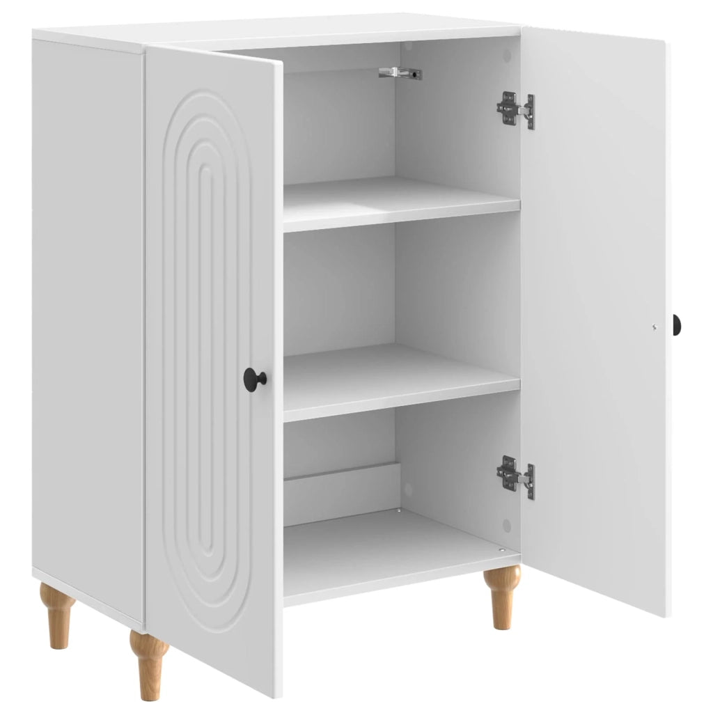 Credenza Bianco Lucido 66 x 34,5 x 90 cm Legno ingegnerizzato