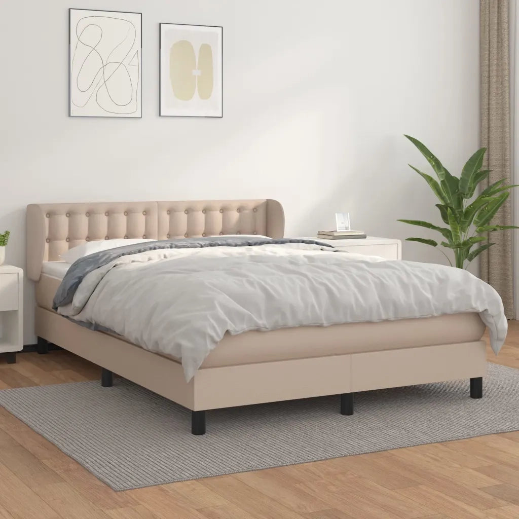 Giroletto a Molle con Materasso Cappuccino 140x190cm Similpellecod mxl 74094