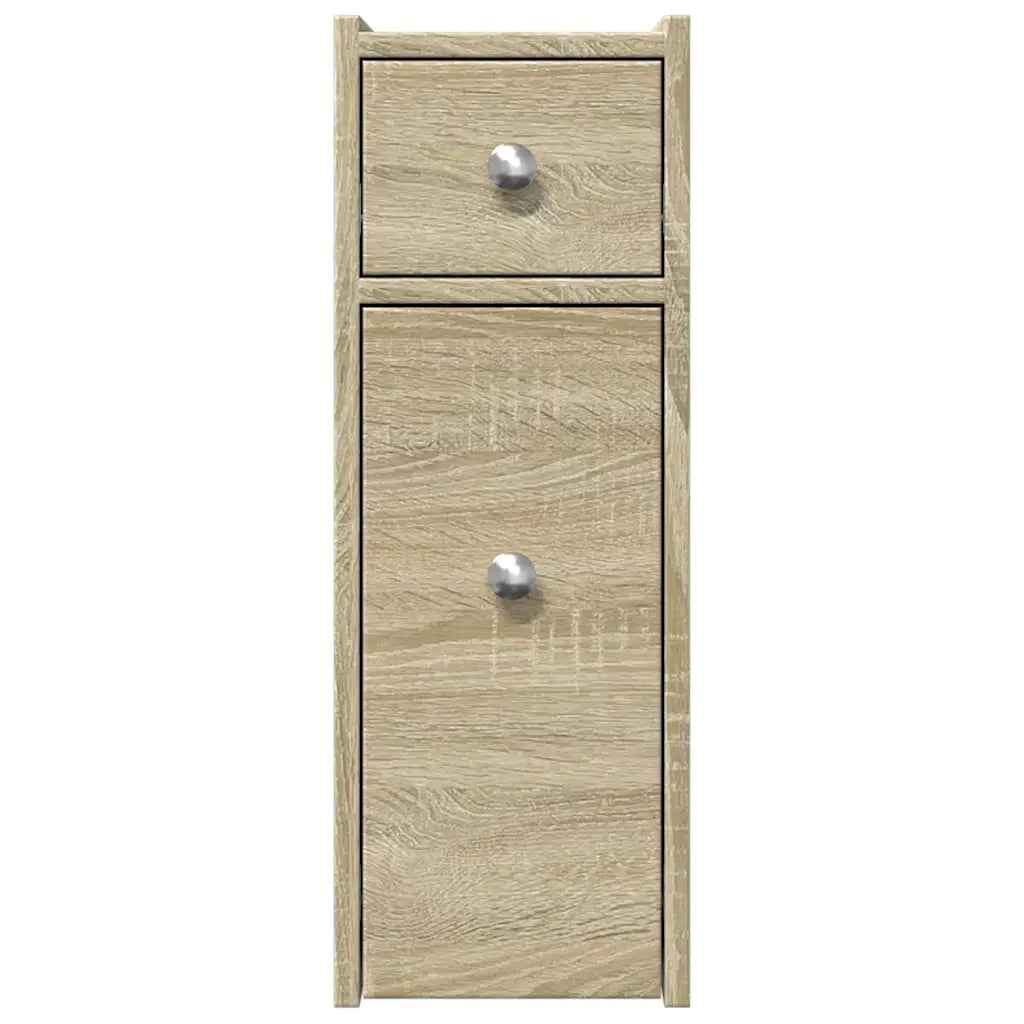 Mobiletto da bagno stretto su ruote 21,5 x 50 x 60 cm spazio ottimizzato per riporre oggetti stile classico legno di rovere Sonoma ingegnerizzato 02_0050657