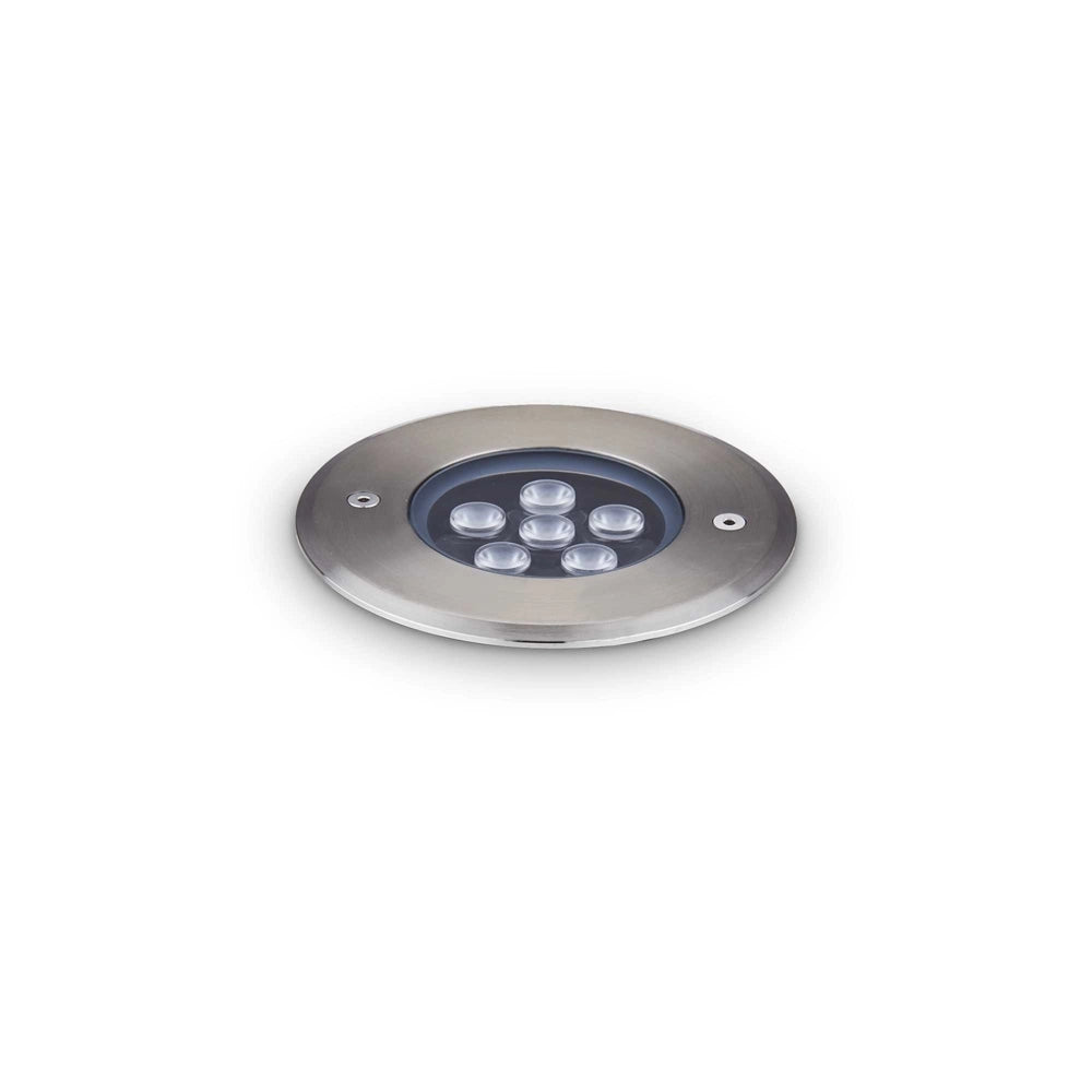 Lampada Da Incasso Moderna Floor Alluminio Cromo Led 6W 3000K Luce Calda