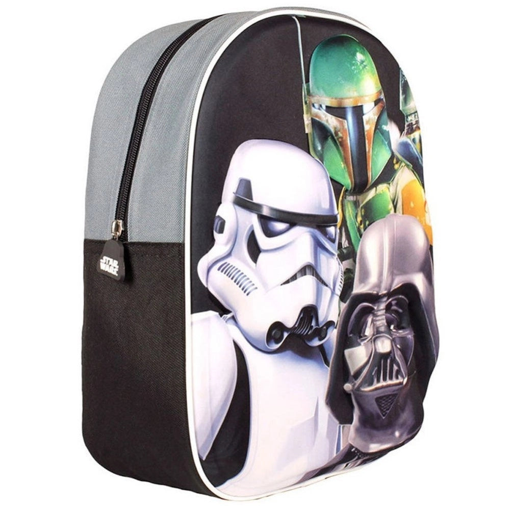 Trade Shop - Zaino Zainetto Asilo Star Wars 3d Effetto Rilievo  25 X 10 X 31 Cm Scuola -
