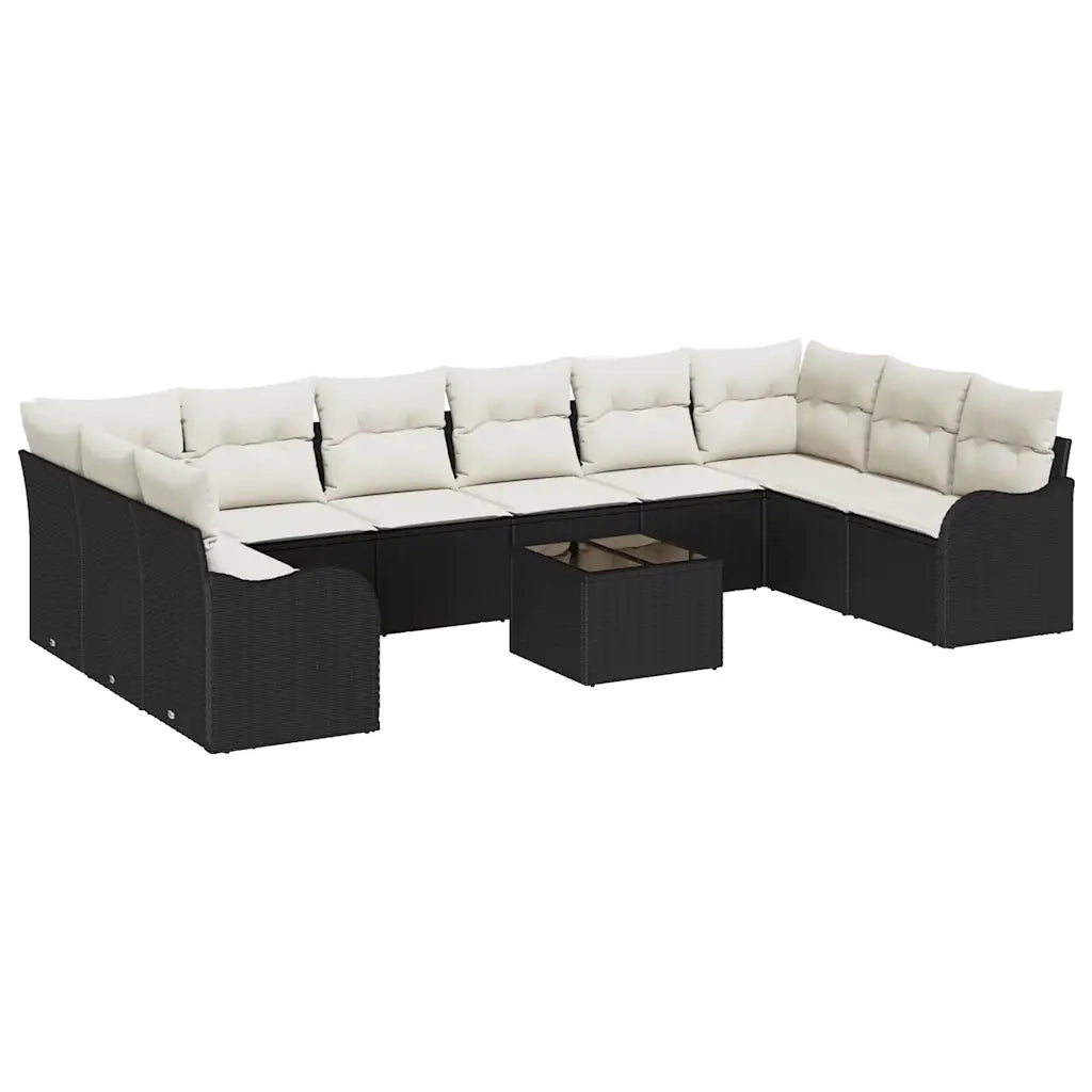 Set Divano da Giardino Nero 55 x 55 x 37 cm polyrattan 3345887