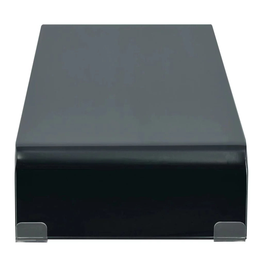Mobile TV credenza design pratico supporto per monitor 90 cm vetro nero 2502232