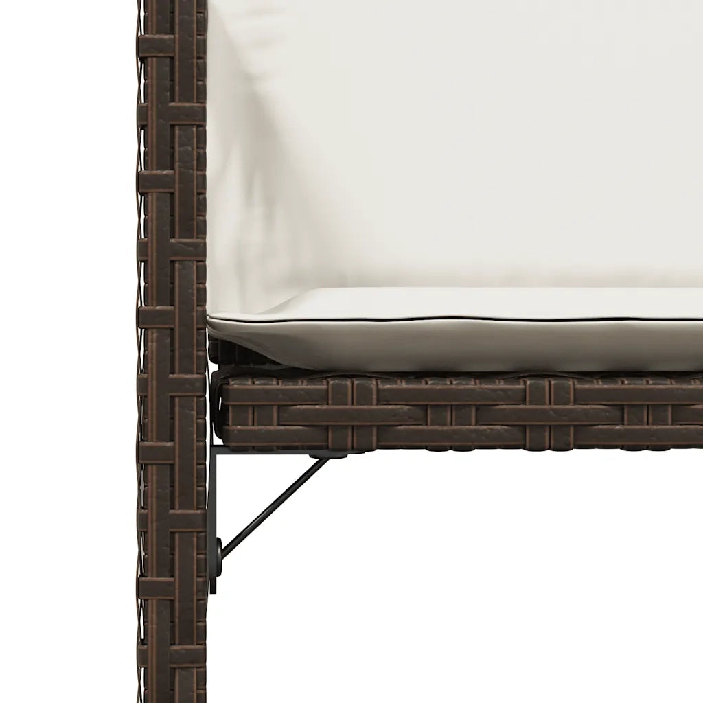 Sedie da Giardino con Cuscini 4 pz Marroni in Polyrattan 365037