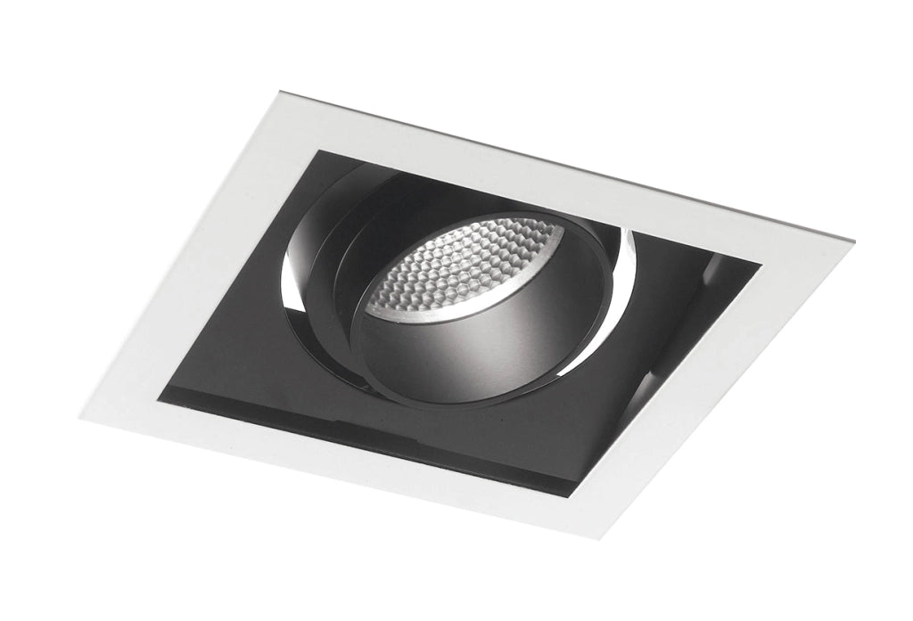 INCASSO LED APOLLO NERO IN ALLUMINIO 45W 4500LM 3000K ORIENTABILE 18,8X18,8X12CM INC-APOLLO-1X45C