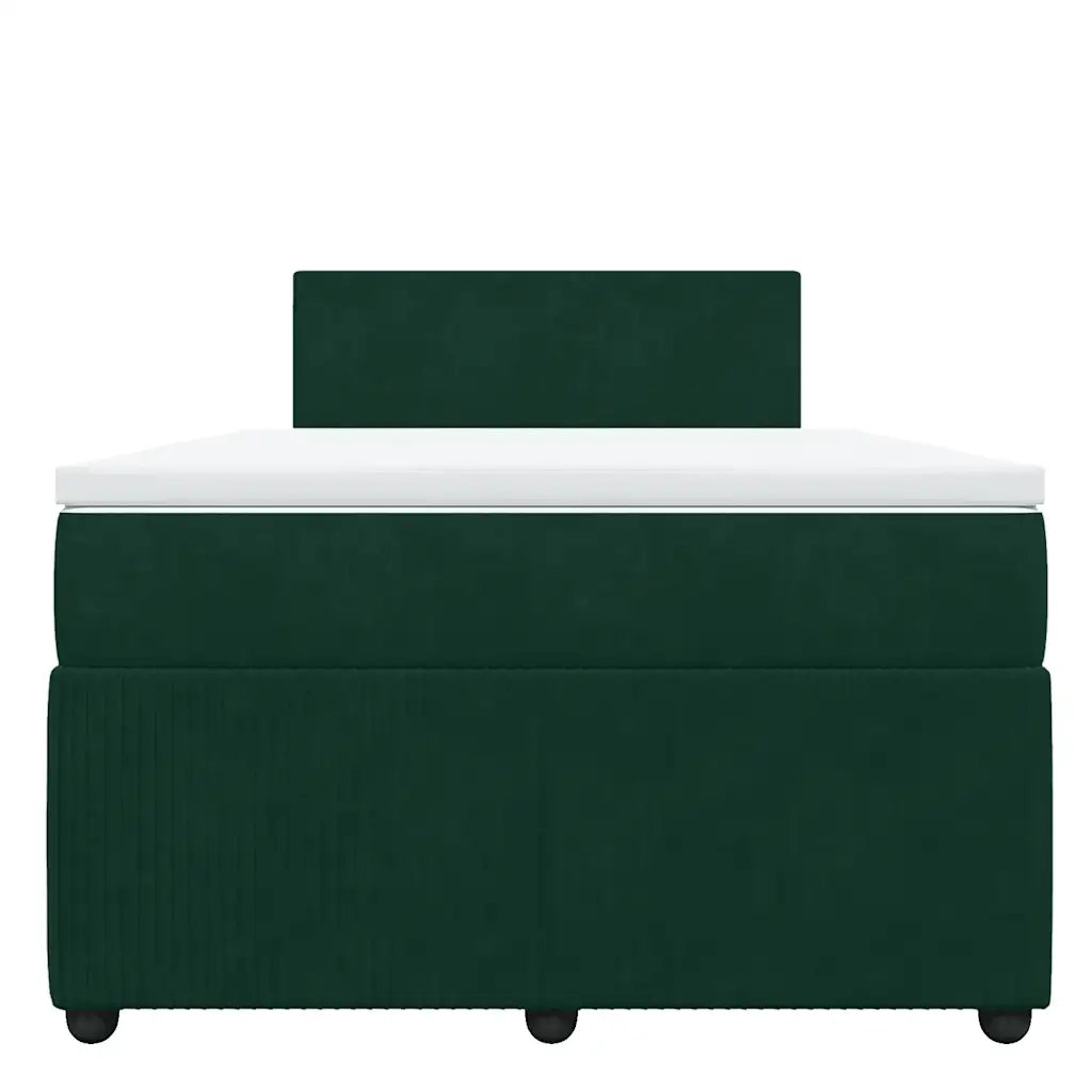 Giroletto a Molle con Materasso Verde Scuro 120x190 cm Velluto 3289983
