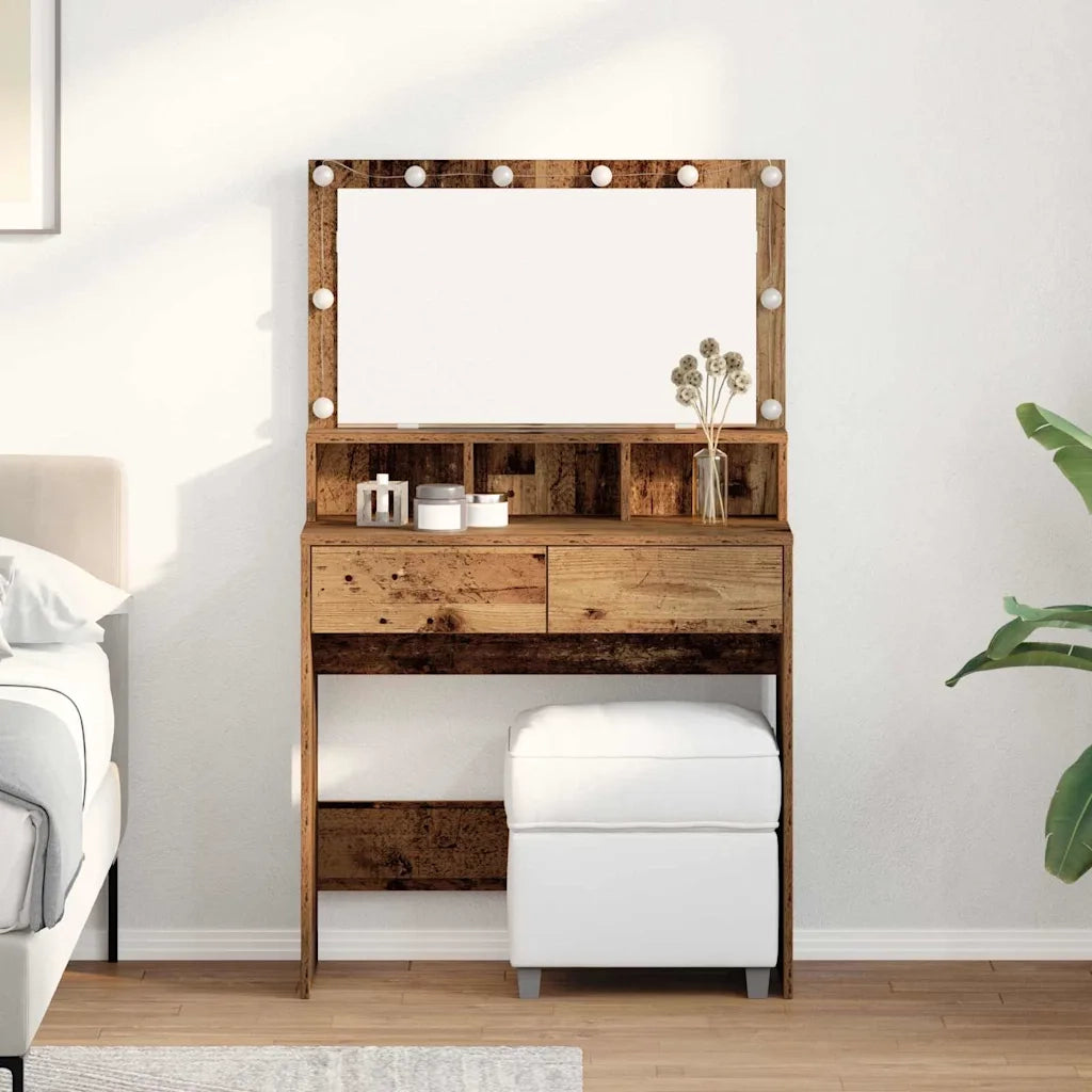Tavolo da Trucco con cassetto Legno vecchio 80 x 41 x 134,5 cm 871537
