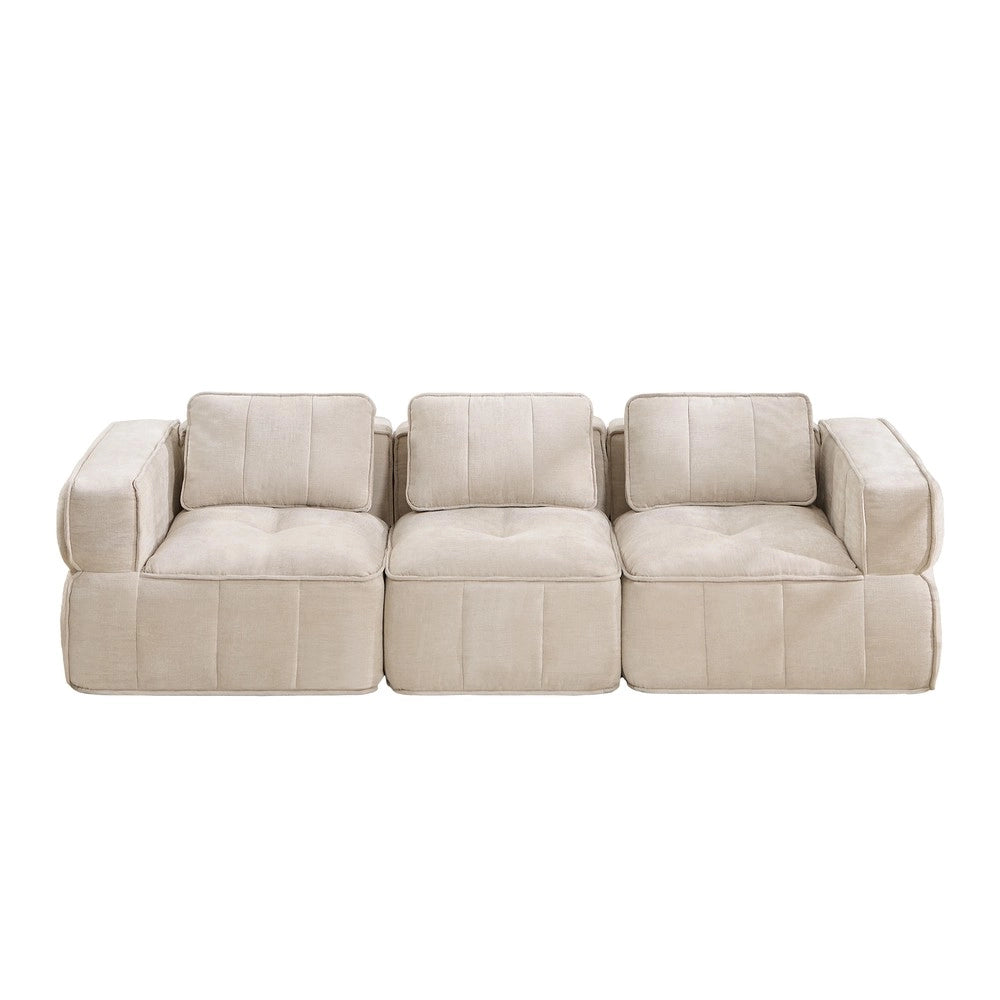 Divano 3 posti ¨C Minimal ¨C Beige tessuto morbido