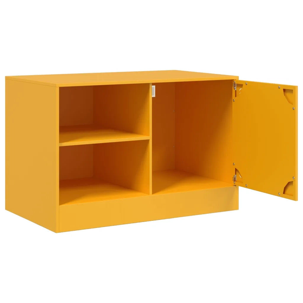 Mobili TV 2 pz Giallo Senape 67x39x44 cm in Acciaio 841697
