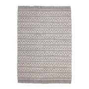 Tappeto Natura 410 in lana e viscosa naturale e argento
