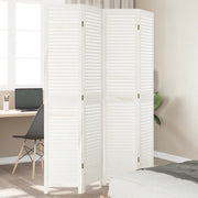 Divisorio Ambienti | Divider per stanze | Paravento 4Pannelli Bianco Legno Massello di Paulownia
