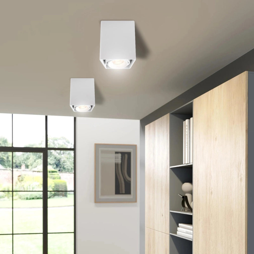 MONA Faretto moderno soffitto attacco LED 1x GU10 max 50W plafoniera luce orientabile vetrine negozio ufficio BIANCO