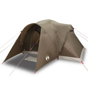 Tenda da Campeggio | Tenda Familiare a Cupola per 6 Persone Marrone Impermeabile