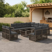 Set Divano da Giardino 12 pz Grigio e Grigio Scuro polyrattan 3437114