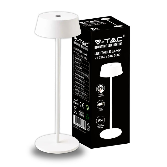 LED LAMPAGGIO da tavolo da 2W 3000K White Body IP54