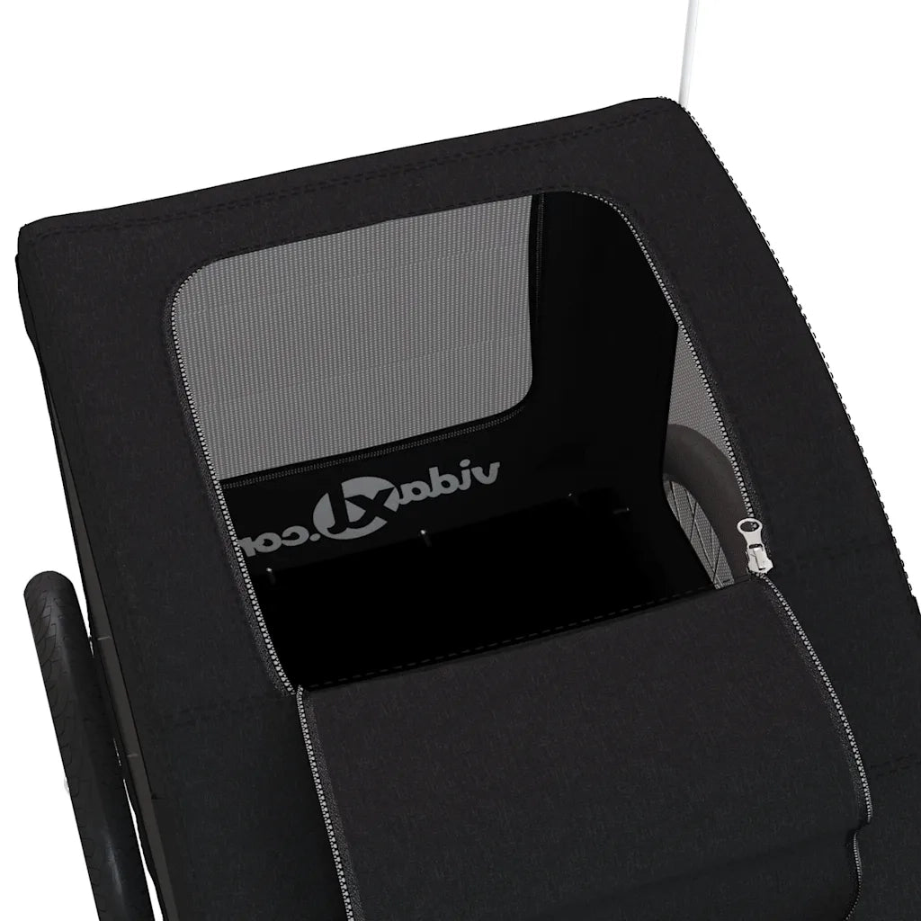 Rimorchio da Bici per Animali Nero Oxford e Ferro CFW8017981
