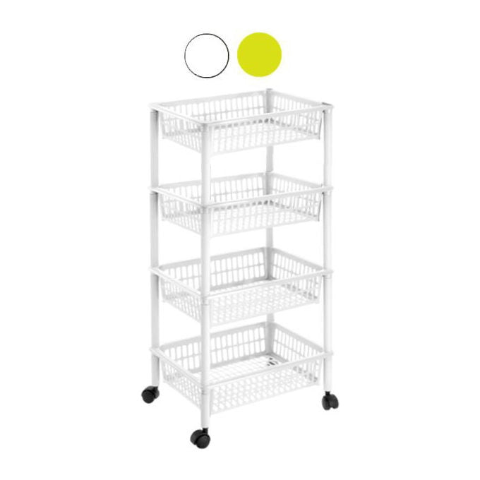 Tontarelli Carrello 4 Cestini Mito Lime 40x29x91cm