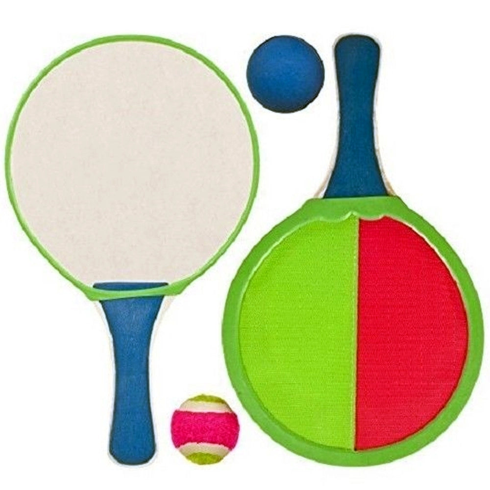 Trade Shop - Set 2 Racchette 2in1 Doppia Funzione Con 2 Palline Beach Tennis Spiaggia Mare -