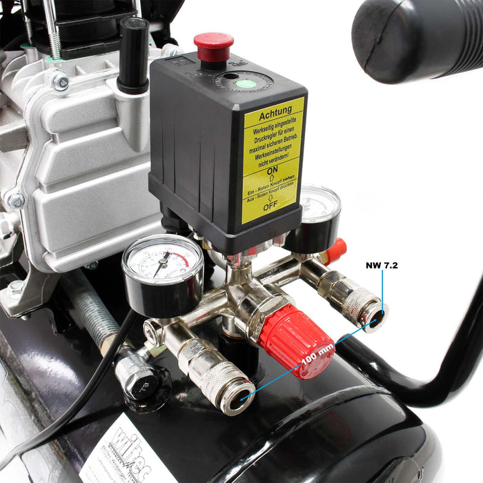 Compressore d’aria serbatoio da 50L 1500W 2CV 212l/min 2850 giri/min