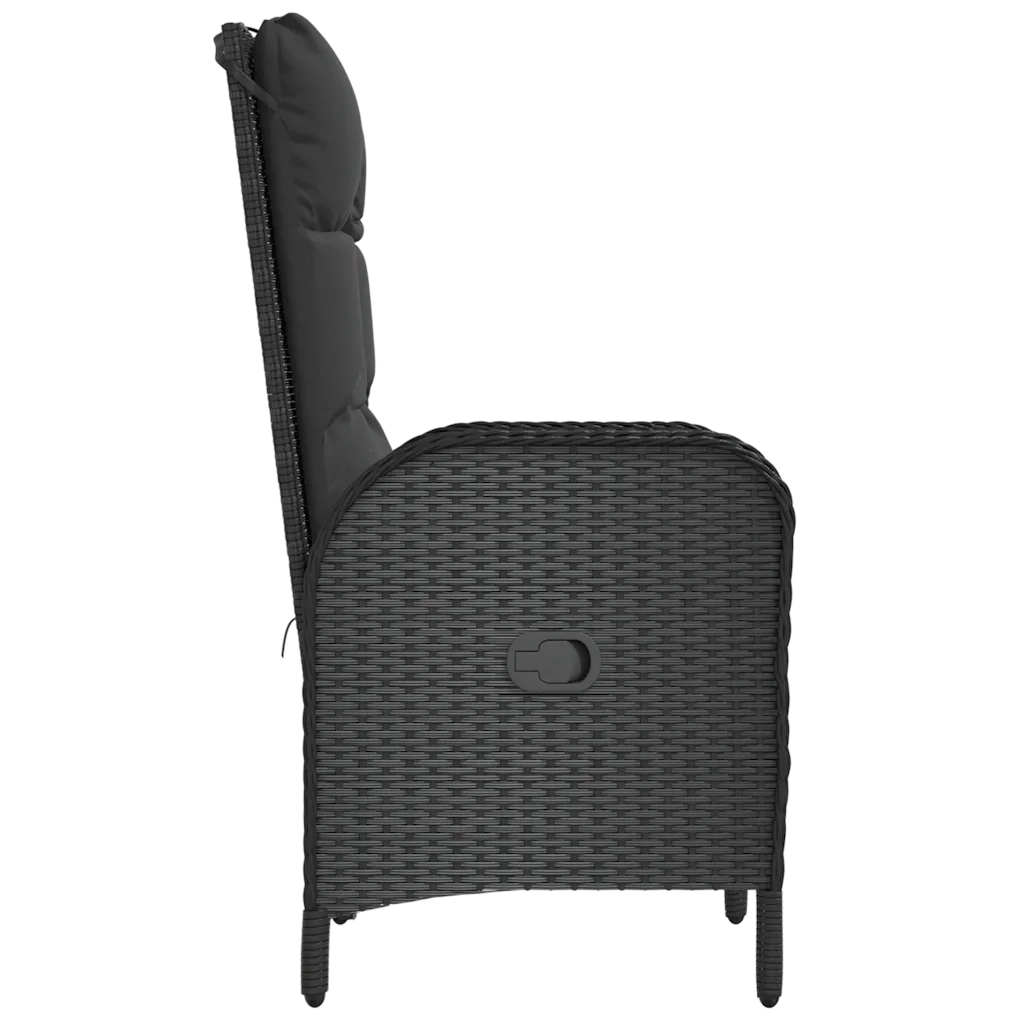 Sedie da Giardino 2 pz | Sedie da Esterno in Polyrattan Nero