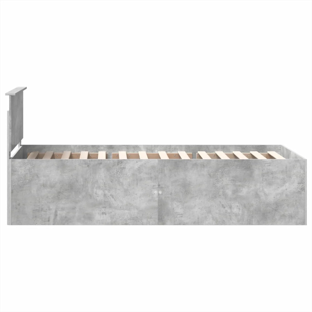 Struttura del letto con testiera Grigio cemento 120 x 200 cm 3408609