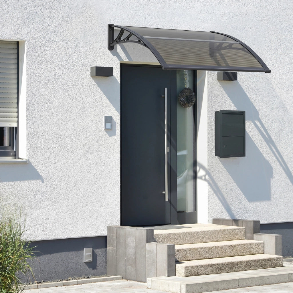 Pensilina per Ingresso Mellerud in Policarbonato 100 x 60 cm Marrone / Nero [en.casa]