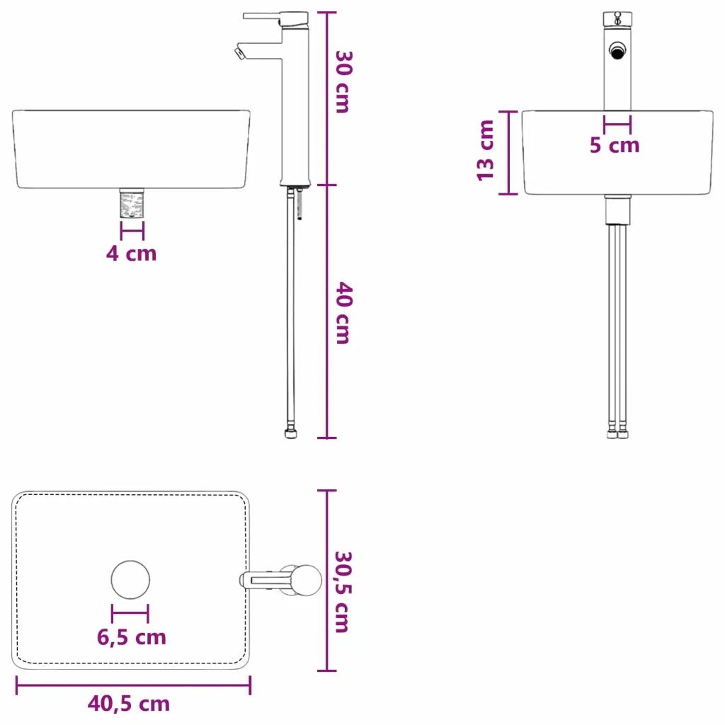 Lavabo da Parete Grigio Cemento 53 x 35 x 39 cm CFW1820427