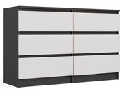 Cassettiera MALWA M6 120 antracite / bianco per camera e soggiorno