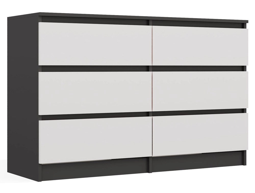 Cassettiera MALWA M6 120 antracite / bianco per camera e soggiorno
