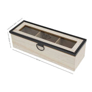 Trade Shop - Scatola Contenitore In Legno Per Tè Con Bacheca 3 Posti Scomparti Vetrina 219600 -