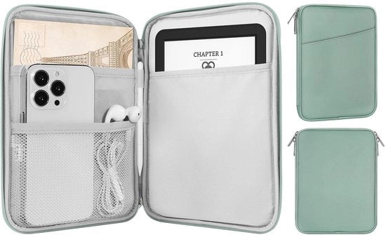 Borsa per eReader da 6-7 pollici - Prodotto in Bodhi Green - Design minimalista - Adatto per dispositivi da 6-7 pollici