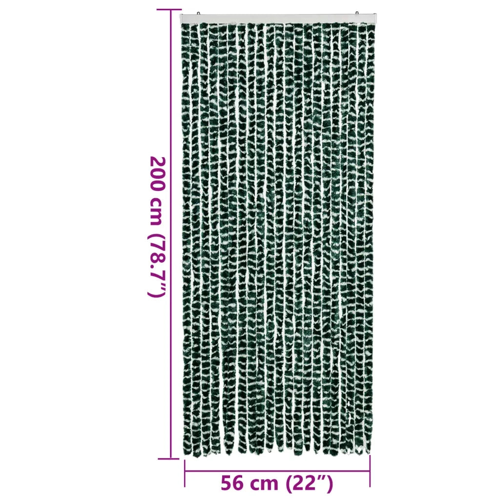 Tenda Antimosche Verde e Bianca 90x200 cm in Ciniglia CFW2920964