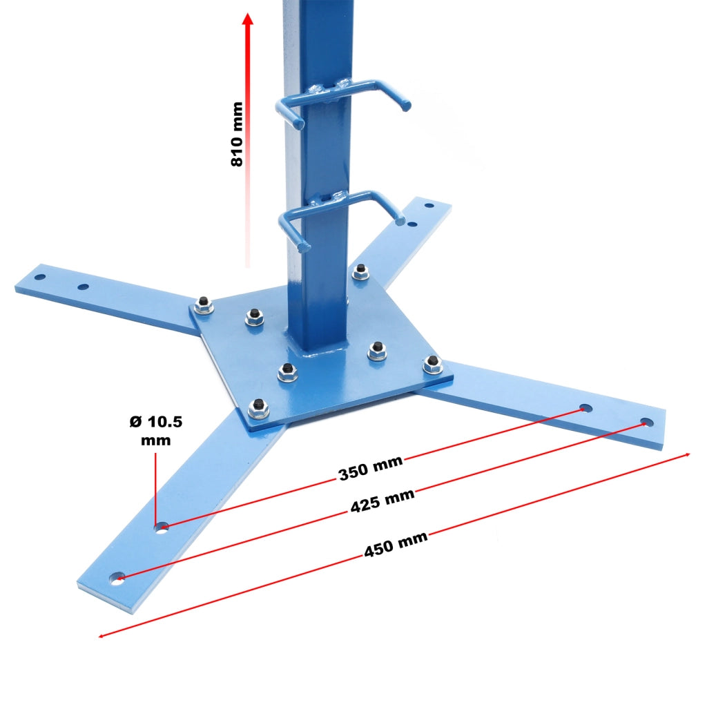 Cavalletto di supporto per bordatrice manuale con porta matrici