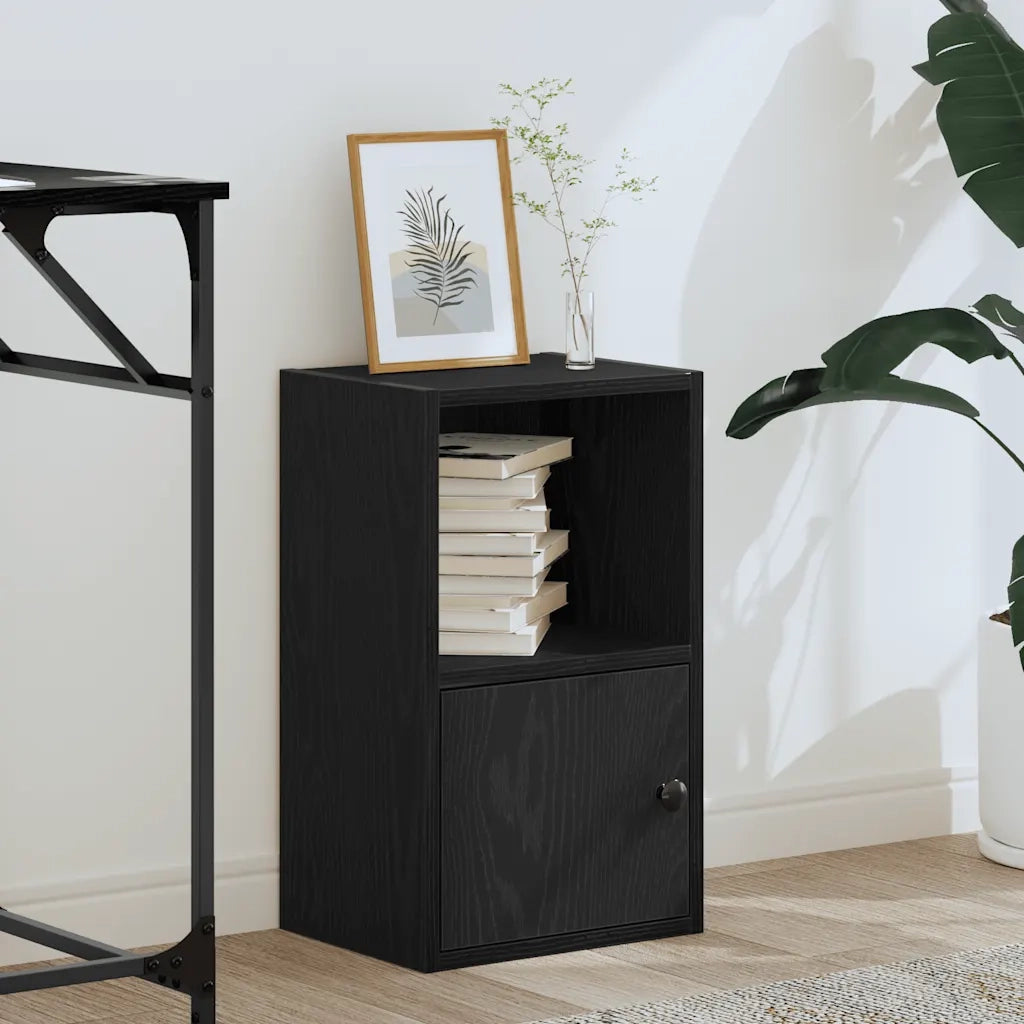 Libreria-Scaffale per Libri-Mobile di Stoccaggio Rovere Nero 31x24x52 cm in Legno Multistrato
