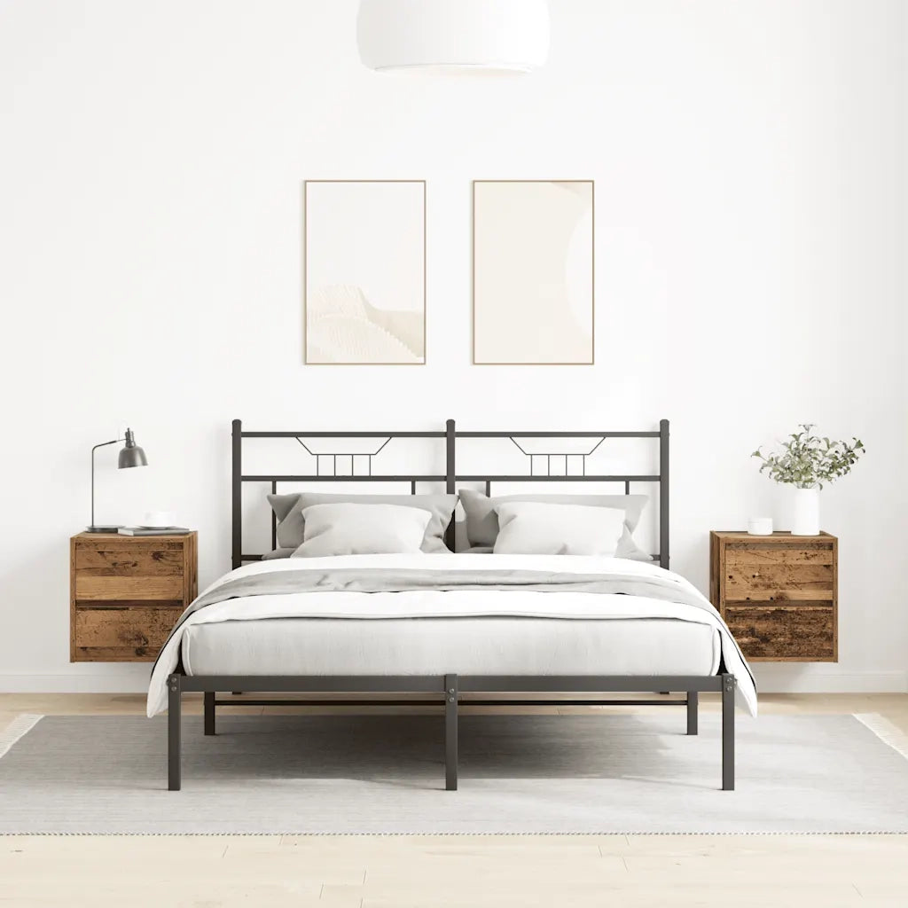 Comodini a Muro 2 pz Legno Antico 38x34x40 cm