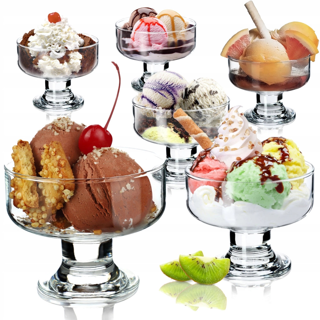 Set di 6 coppette in vetro da 180 ml per gelato e dessert KADAX.